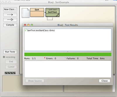 BlueJ Unit Test Example