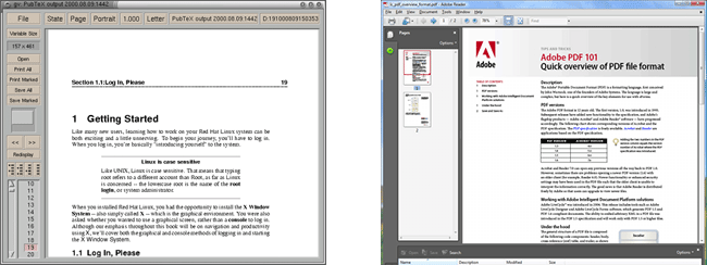 Ghostview and Adobe Acrobat