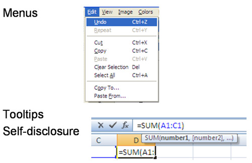 Menus, Tooltips, and Self-Disclosure