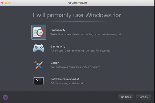 Parallels Wizard