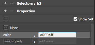Dreamweaver Color Property