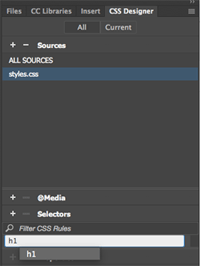 Element Styles in Dreamweaver