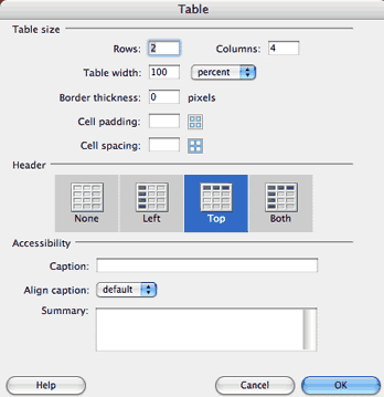 Adding Tables