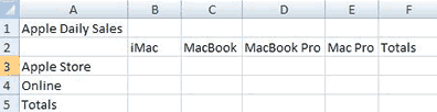 Spreadsheet Column and Row Headings