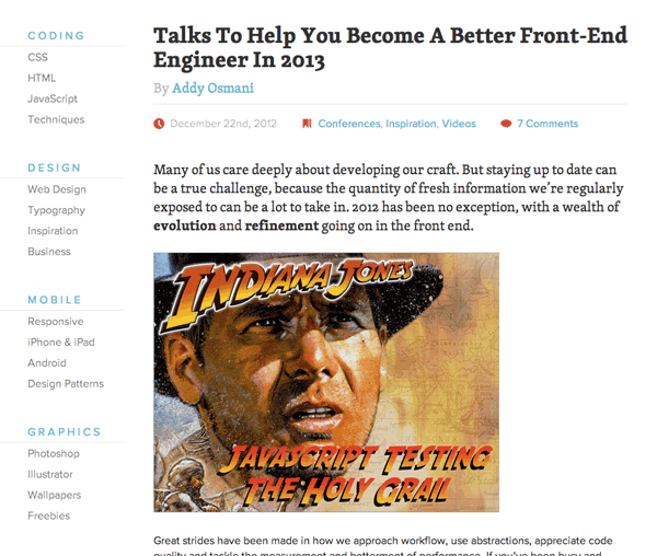 Left-Column Navigation: 