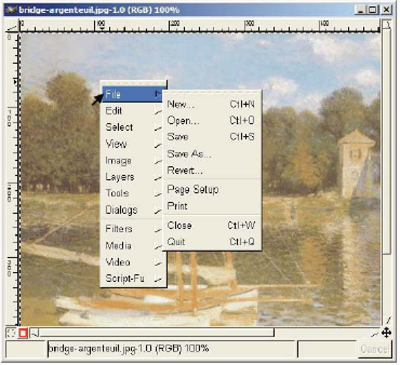 Gimp Context Menus