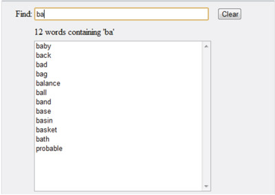 Searching in Word Finder